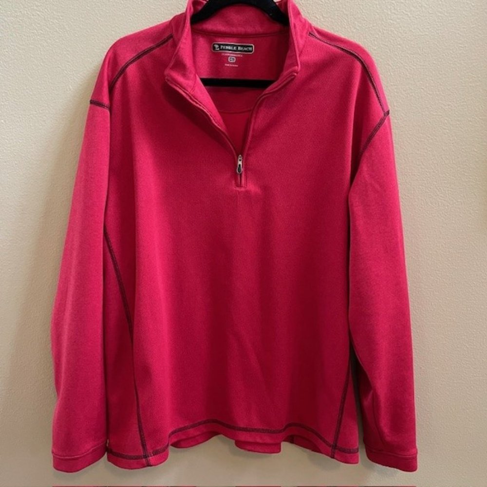 Mens XL Pebble Beach Performance Quarter Zip Pullover